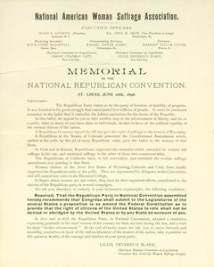Memorial to the National Republican Convention by Lillie Devereux Blake